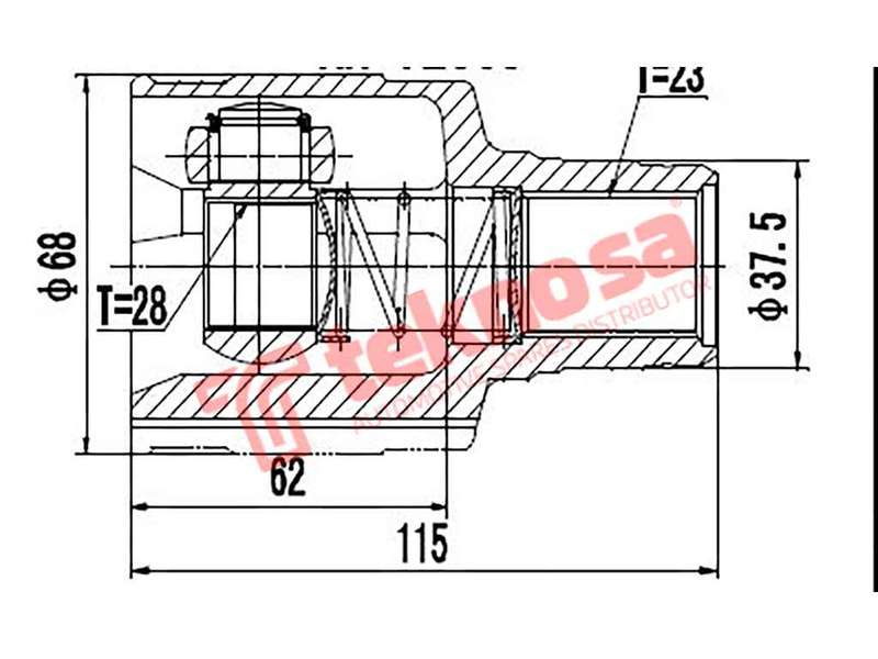 TEKNOSA FRONT LEFT - RIGHT INNER CV JOINT For RENAULT SANDERO [2] 1.2 (D4F732)(16V 55KW) 12-20