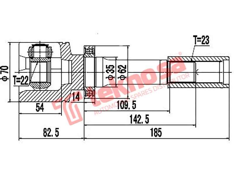 TEKNOSA FRONT LEFT - RIGHT INNER CV JOINT For RENAULT MEGANE [1] 1.6 (K4M 700 701 708 709)(16V 79...
