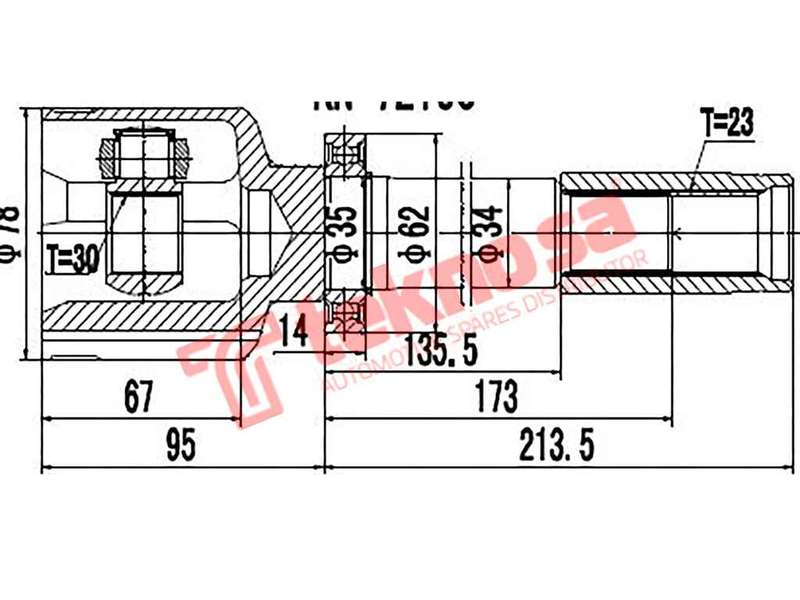 TEKNOSA FRONT LEFT - RIGHT INNER CV JOINT For RENAULT MEGANE [2] 2.0 (F4R 770 771)(16V 99KW) 03-09