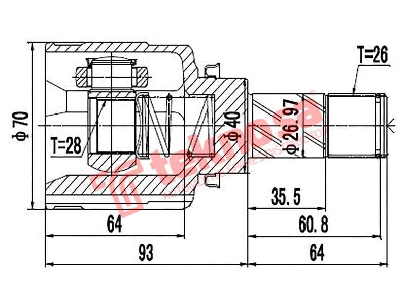 INNER CV JOINT - RN4008 (TEKNOSA)