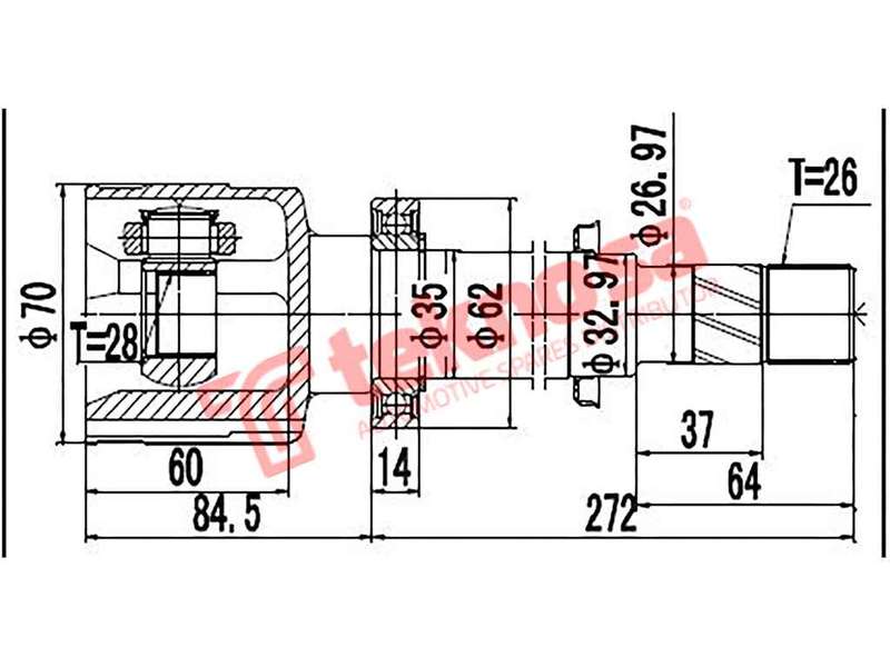 INNER CV JOINT - RN4009 (TEKNOSA)