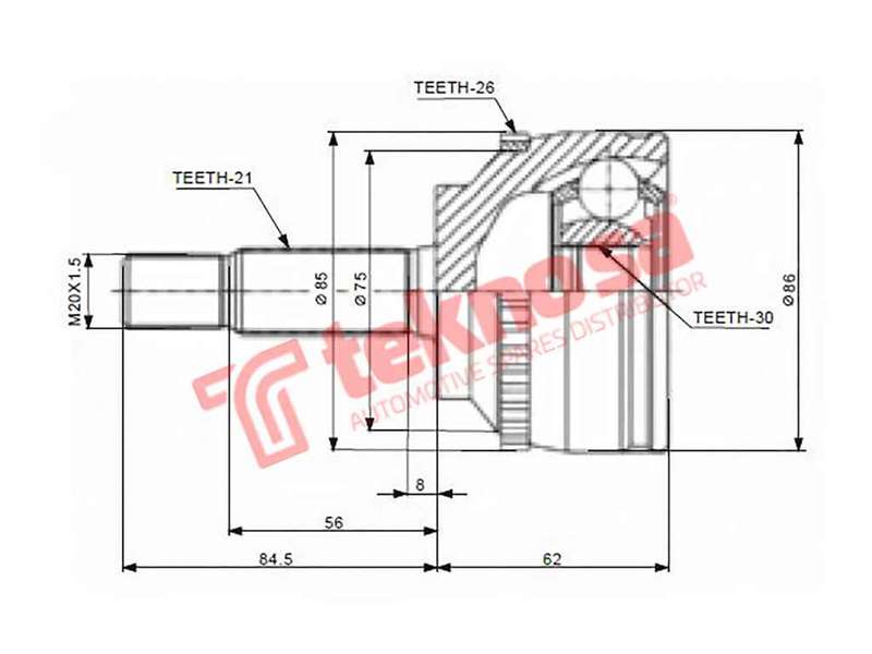 OUTER CV JOINT - RN5728A (TEKNOSA)