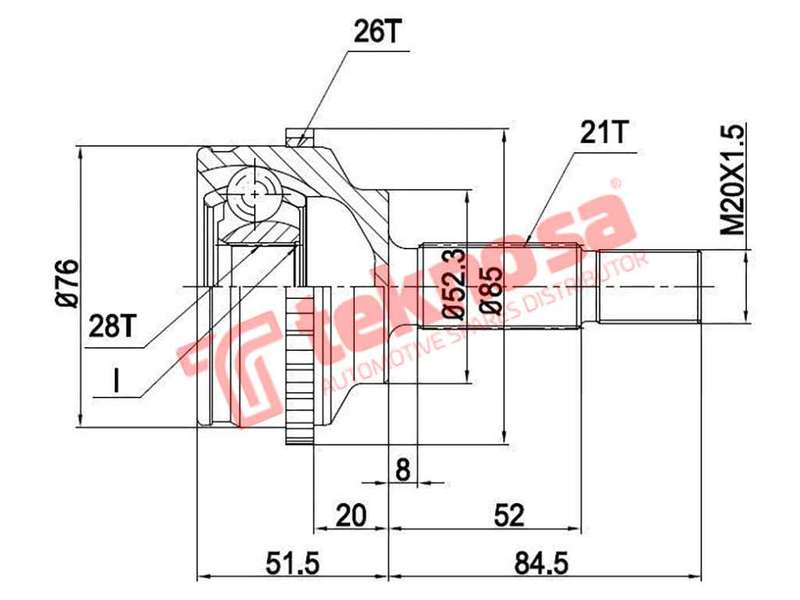 OUTER CV JOINT - RN5740A (TEKNOSA)