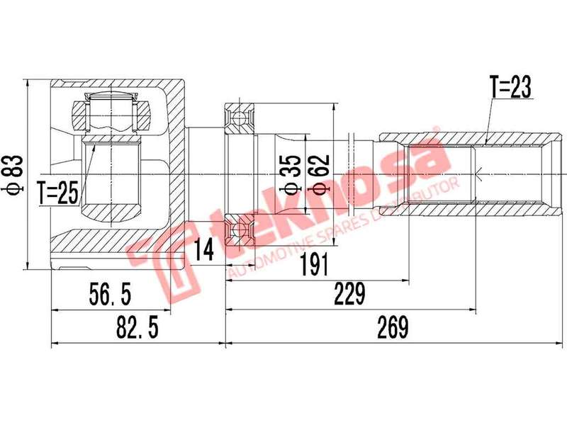 TEKNOSA FRONT LEFT - RIGHT INNER CV JOINT For RENAULT LAGUNA [1] 1.8I (F4P 760)(16V 88KW) 98-01