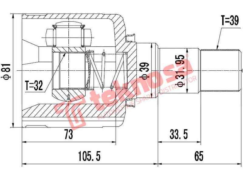 INNER CV JOINT - RN8029 (TEKNOSA)