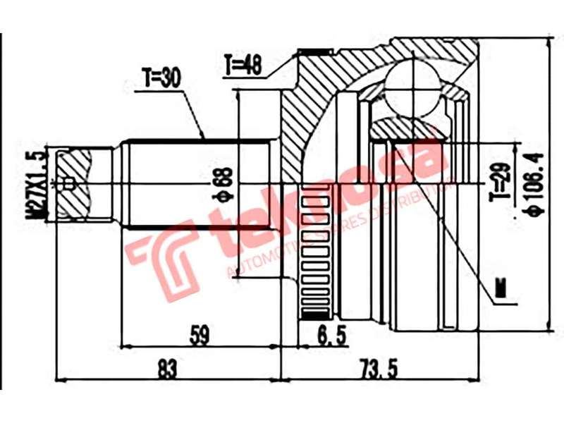 OUTER CV JOINT - RV3016A (TEKNOSA)