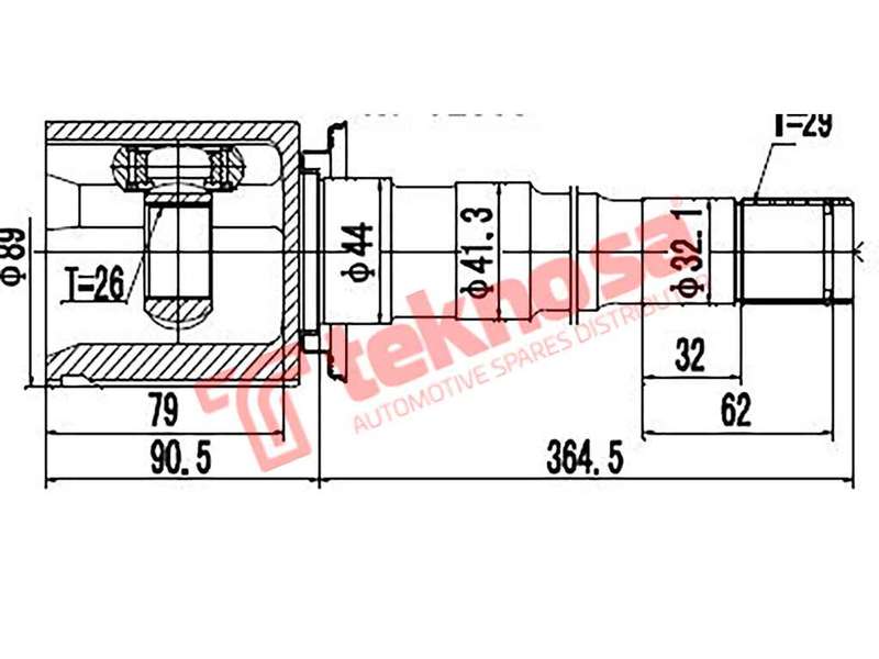 TEKNOSA FRONT LEFT - RIGHT INNER CV JOINT For LAND ROVER DISCOVERY [3] 4.0 (406PN)(12V 156KW) 05-09