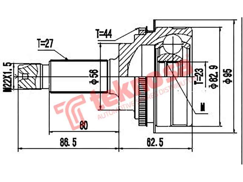 TEKNOSA FRONT LEFT - RIGHT OUTER CV JOINT For SUBARU FORESTER [SF] 2.0 (EJ202)(16V 92KW) 98-02