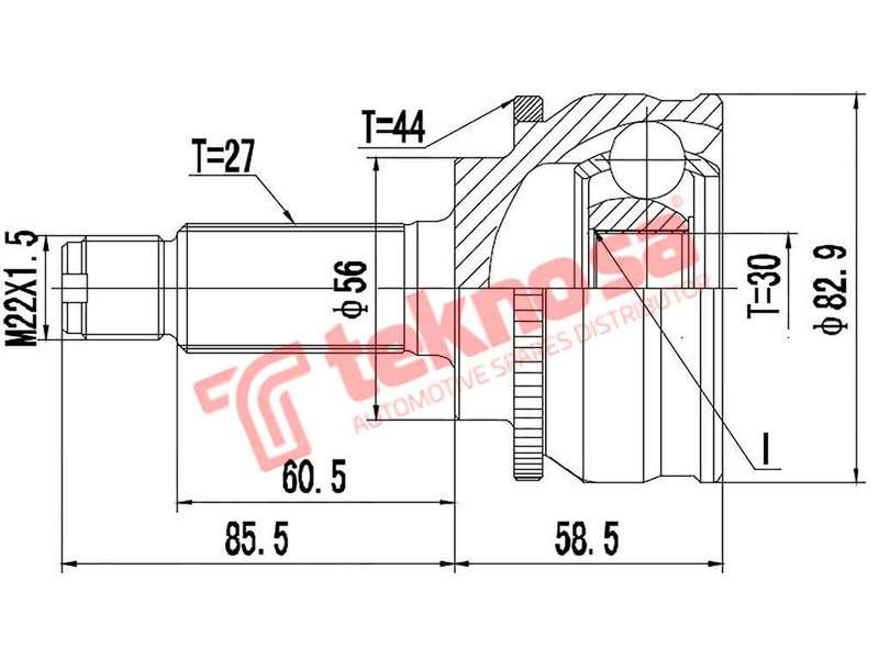 TEKNOSA FRONT LEFT - RIGHT OUTER CV JOINT For SUBARU LEGACY [3] 3.0I 4WD (EZ30D)(24V 154KW) 00-03