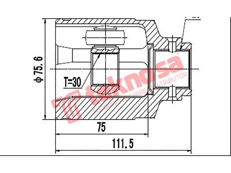 TEKNOSA FRONT LEFT - RIGHT INNER CV JOINT For SUBARU LEGACY [3] 2.0I 4WD (EJ201)(16V 92KW) 98-03