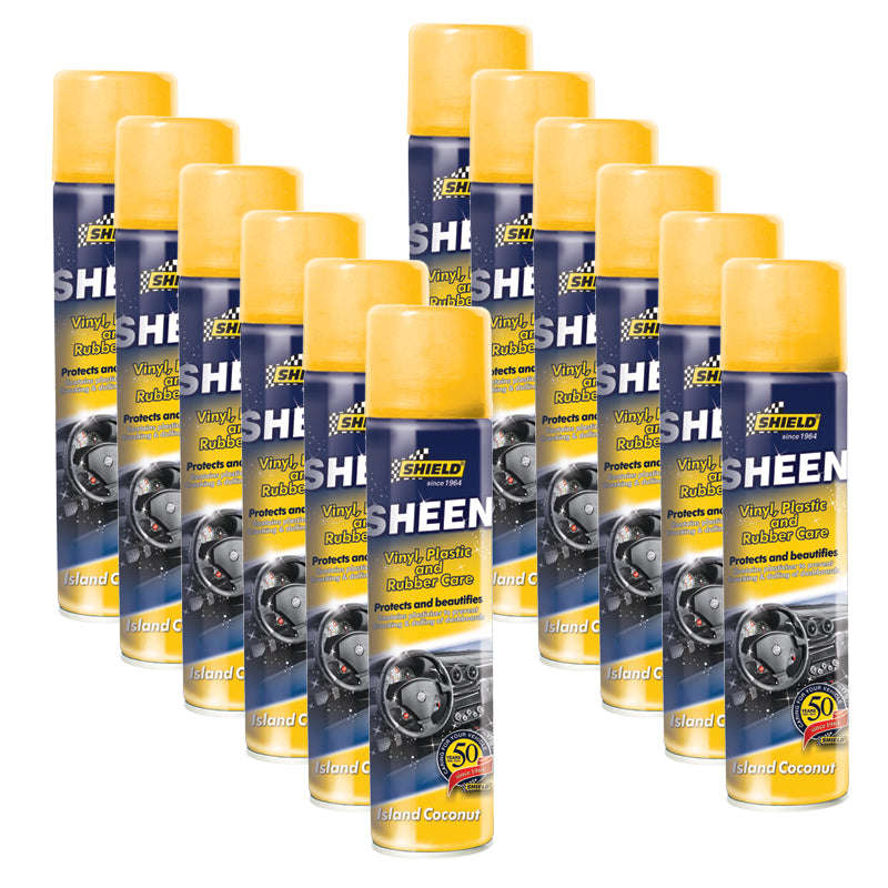 Shield - Sheen Vinyl Plastic & Rubber Care 300Ml - Island Coconut (Pack Size: 12)