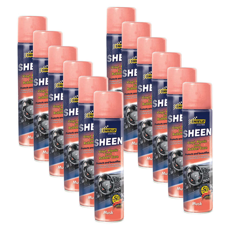 Shield - Sheen Vinyl Plastic & Rubber Care 300Ml - Musk (Pack Size: 12)