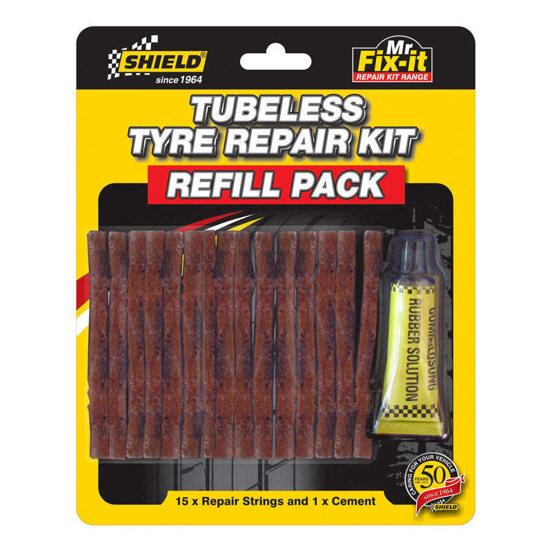 Shield Tyre Repair Refill Pack 15 Strings 1 Cement
