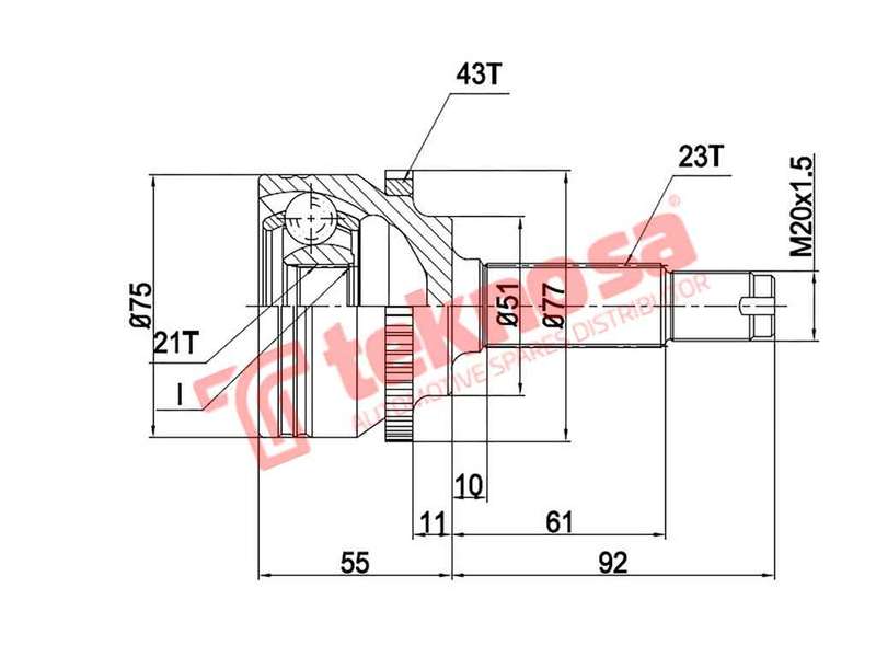 OUTER CV JOINT - SK3001A (TEKNOSA)