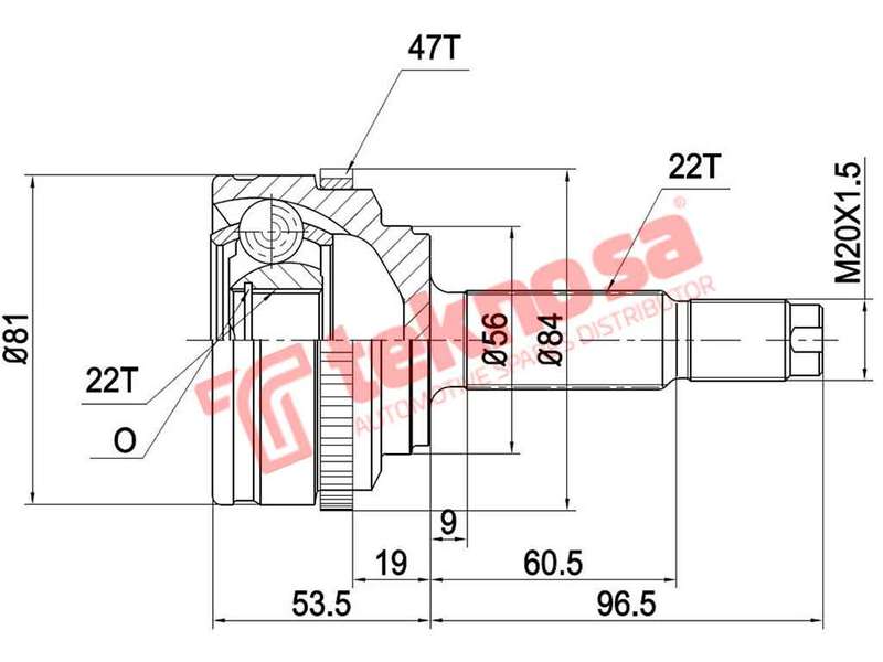OUTER CV JOINT - SO5711A (TEKNOSA)