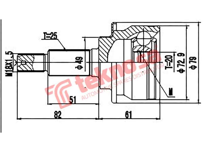 OUTER CV JOINT - SU3007 (TEKNOSA)