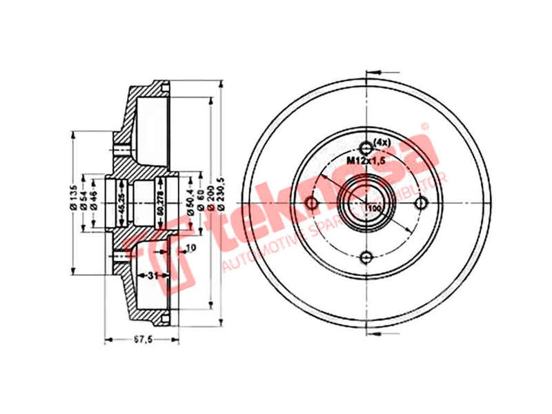BRAKE DISC - TBD5421-K (OPTIMA)