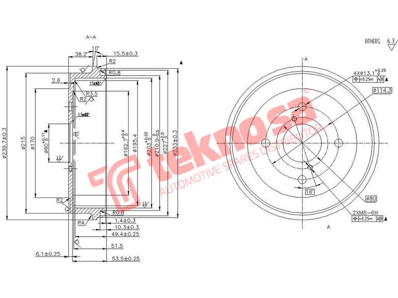 BRAKE DISC - TBD5443-K (OPTIMA)