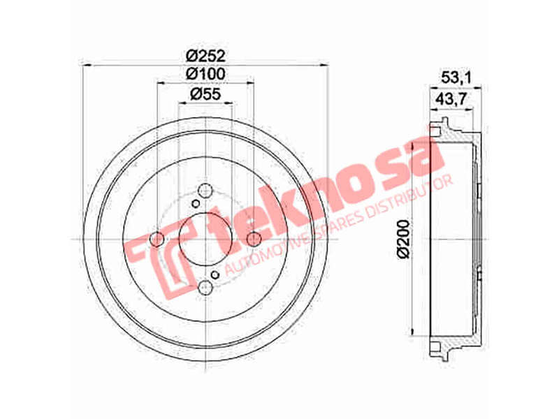 BRAKE DISC - TBD5444-K (OPTIMA)