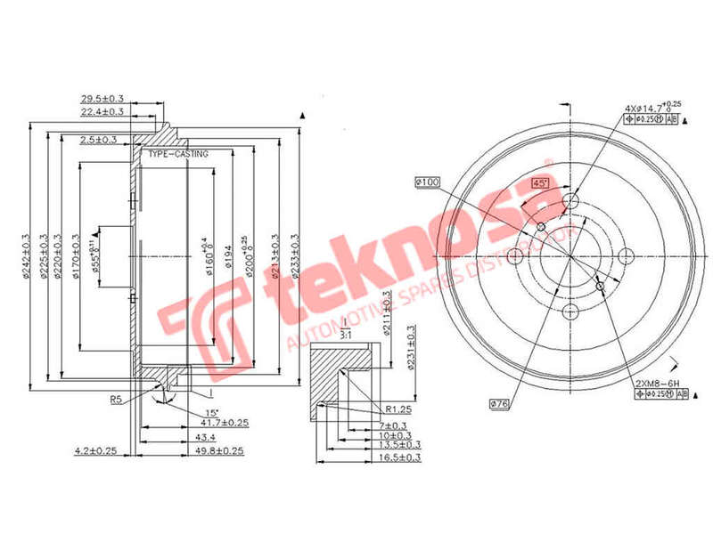 BRAKE DISC - TBD5501-K (OPTIMA)