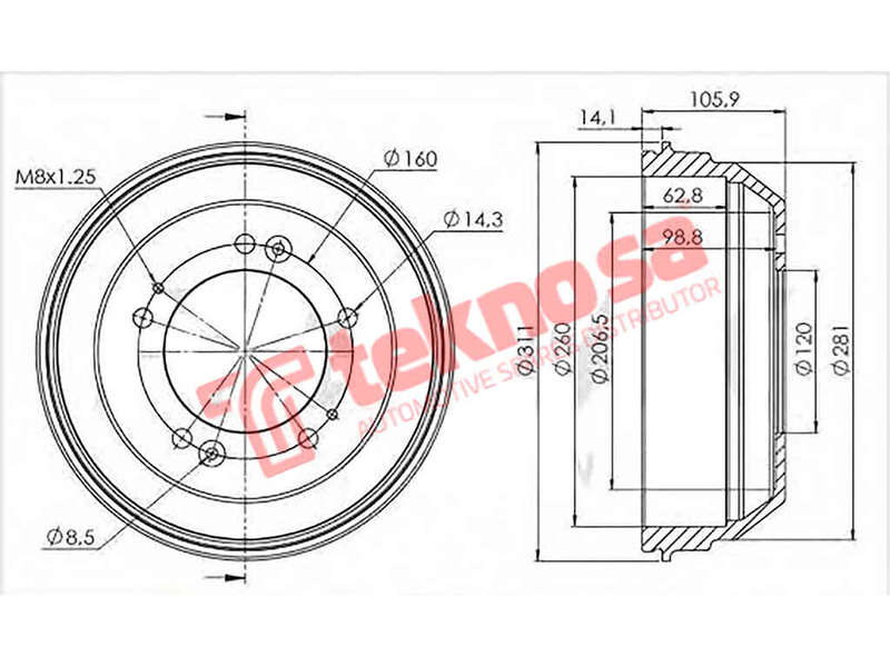 BRAKE DISC - TBD5563-K (OPTIMA)