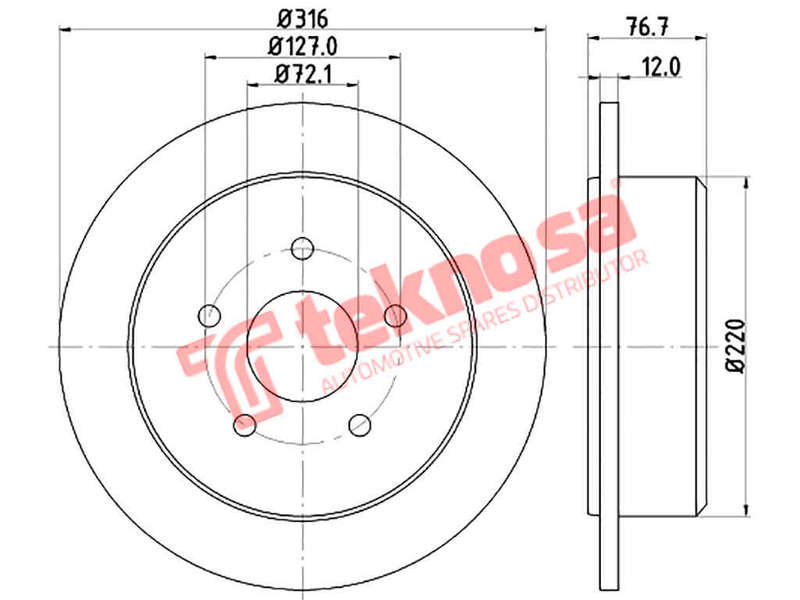 BRAKE DISC - TBD7138-D (OPTIMA)