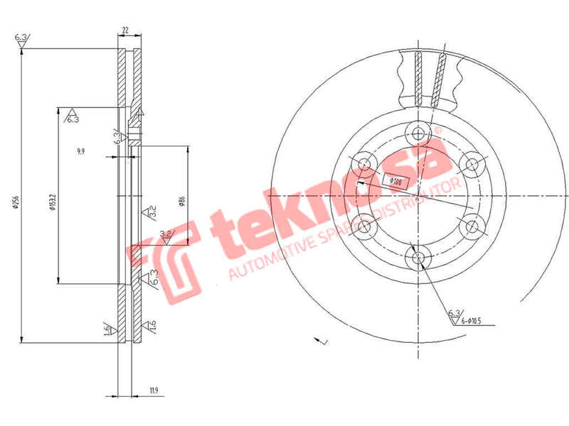 BRAKE DISC - TBD7351-D (OPTIMA)