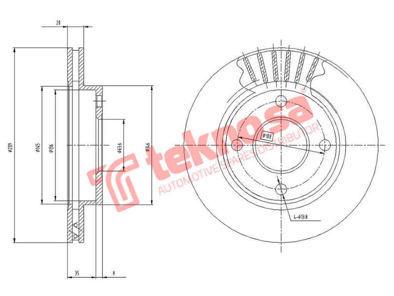 BRAKE DISC - TBD7395-D (OPTIMA)