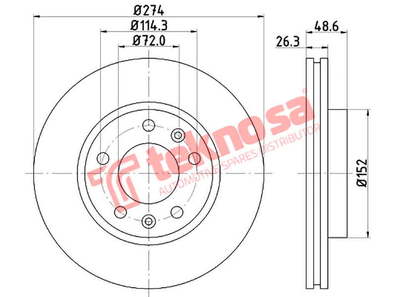 BRAKE DISC - TBD7528-D (OPTIMA)