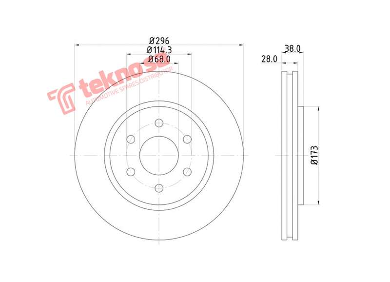 BRAKE DISC - TBD7539-D (OPTIMA)