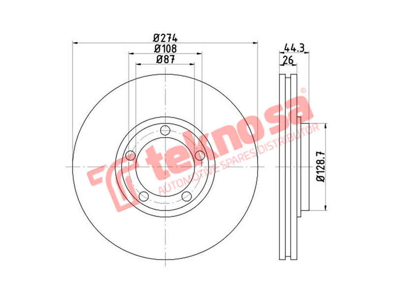 BRAKE DISC - TBD7587-D (OPTIMA)