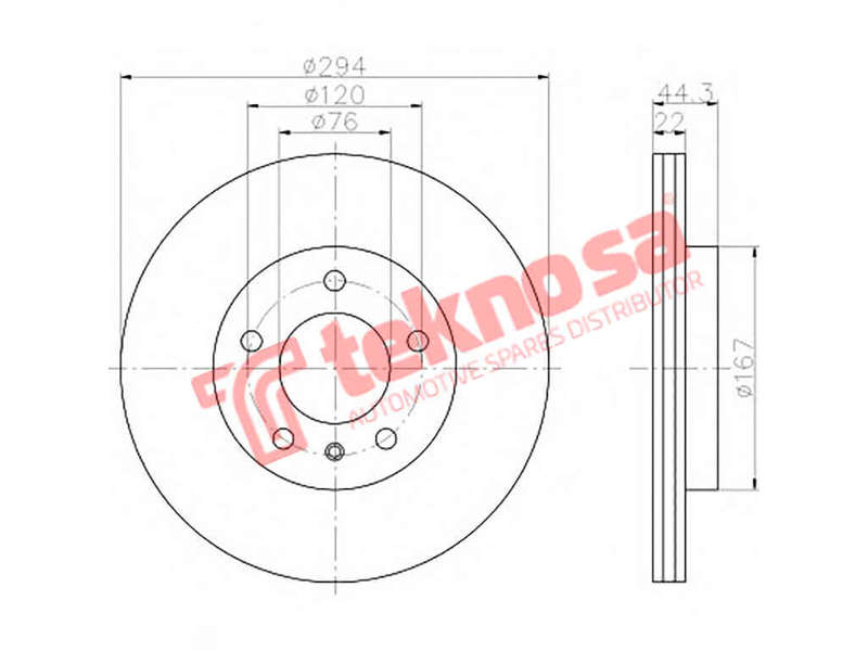 BRAKE DISC - TBD7646-D (OPTIMA)