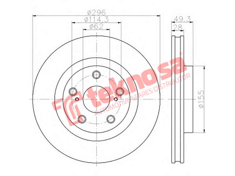 BRAKE DISC - TBD7649-D (OPTIMA)