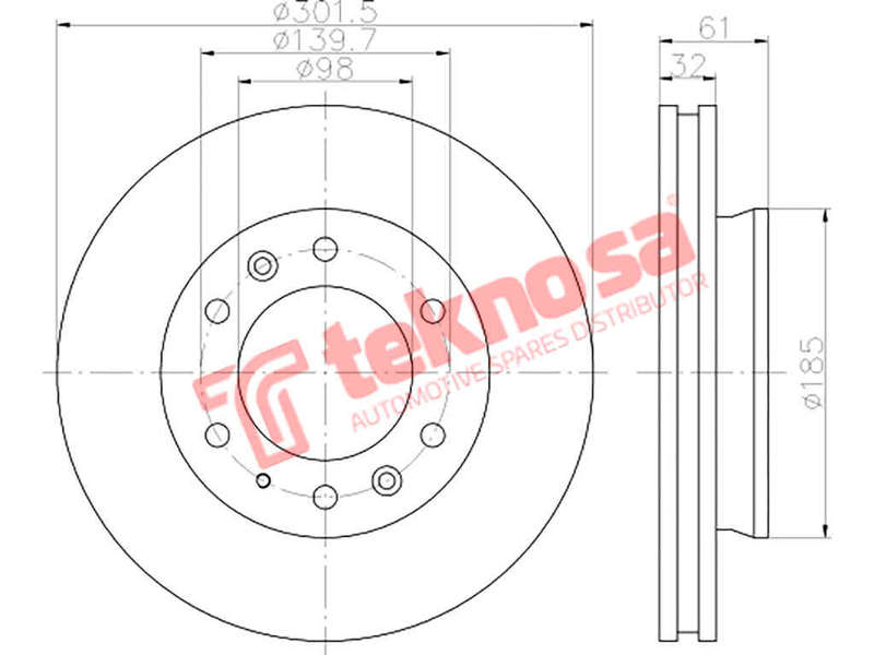 BRAKE DISC - TBD8098-D (OPTIMA)