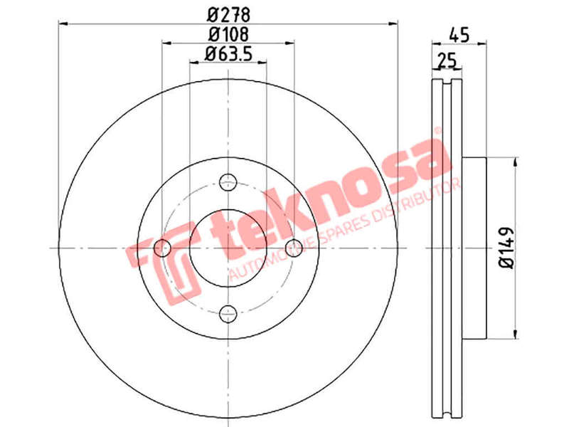 BRAKE DISC - TBD8128-D (OPTIMA)