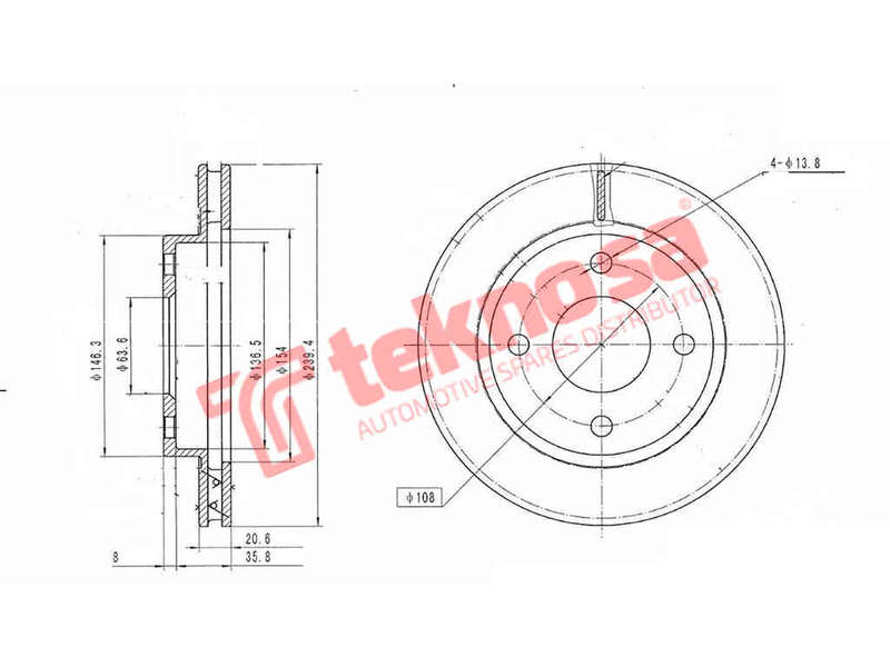 BRAKE DISC - TBD8141-D (OPTIMA)