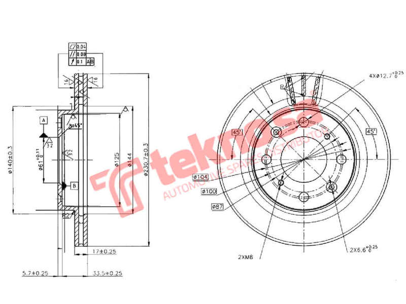 BRAKE DISC - TBD8457-D (OPTIMA)