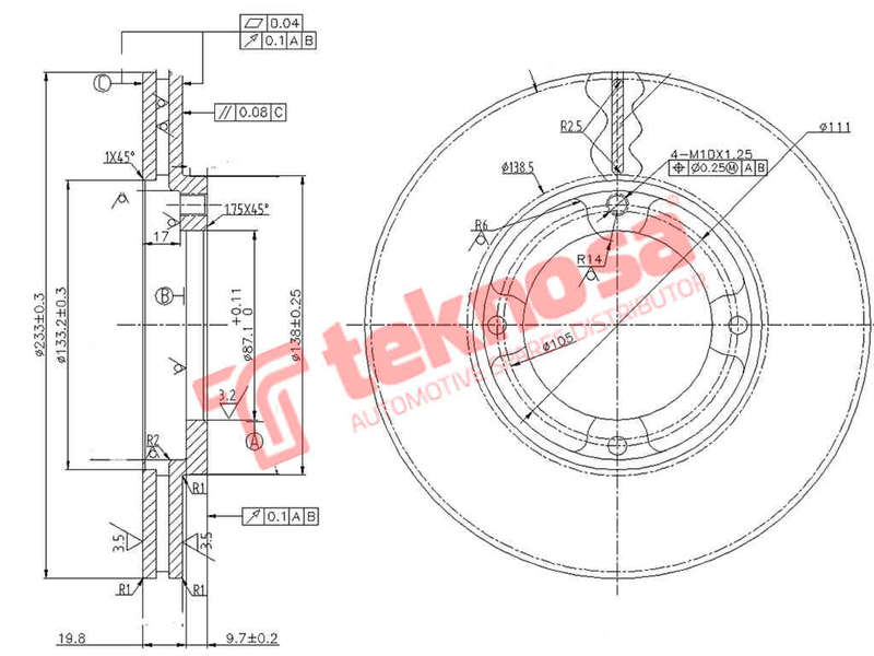 BRAKE DISC - TBD8550-D (OPTIMA)