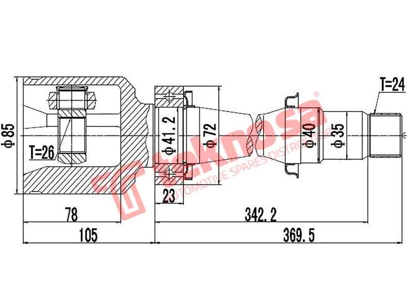 INNER CV JOINT - TO4014 (TEKNOSA)