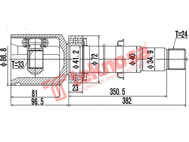 INNER CV JOINT - TO4016 (TEKNOSA)