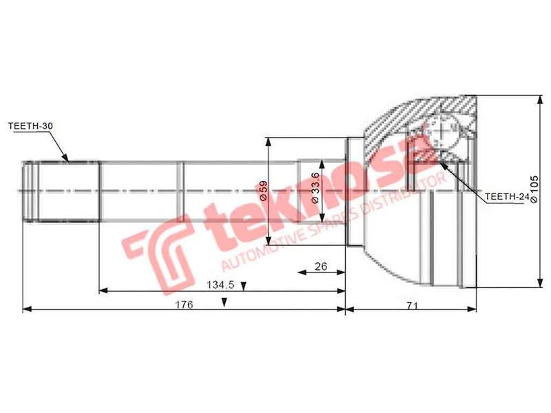 OUTER CV JOINT - TO5713 (TEKNOSA)