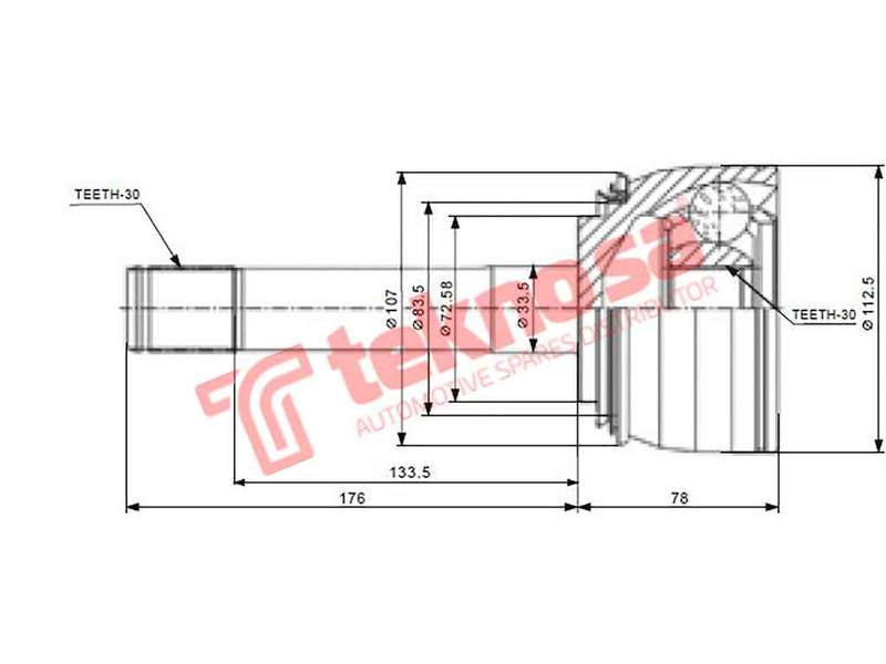 OUTER CV JOINT - TO5725 (TEKNOSA)