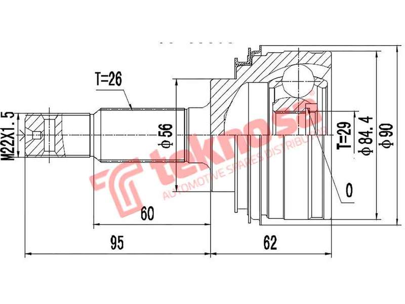 OUTER CV JOINT - TO5925 (TEKNOSA)