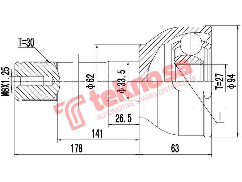 OUTER CV JOINT - TO5927F2 (TEKNOSA)