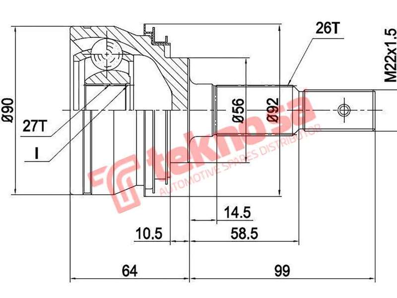 OUTER CV JOINT - TO5931 (TEKNOSA)