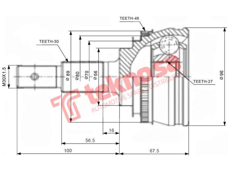 OUTER CV JOINT - TO5939A (TEKNOSA)