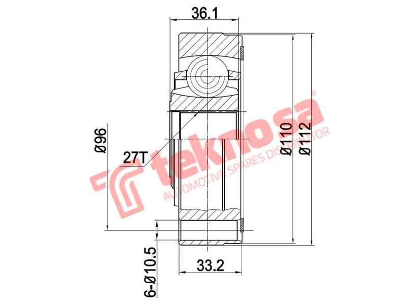TEKNOSA FRONT LEFT - RIGHT INNER CV JOINT For TOYOTA CAMRY [1] 300I (3VZ-FE)(24V 138KW) 92-01