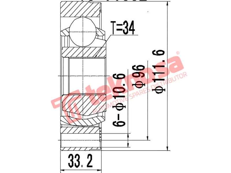 INNER CV JOINT - TO6421 (TEKNOSA)