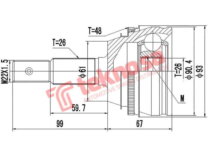 OUTER CV JOINT - TO7117A (TEKNOSA)