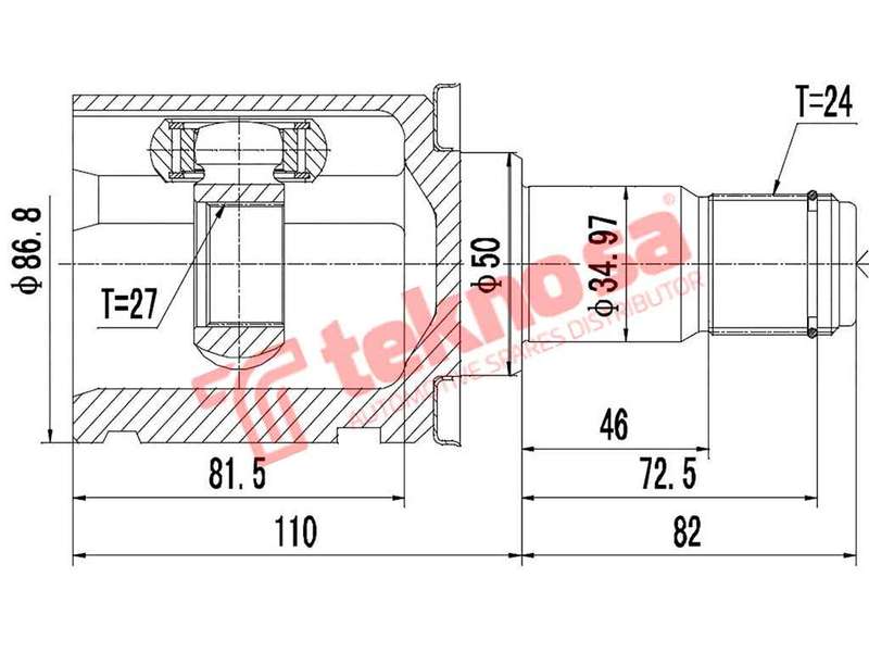 INNER CV JOINT - TO8051 (TEKNOSA)